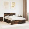 vidaXL Bettrahmen Ger&auml;ucherte Eiche 135 x 190 cm Massives Kiefernholz