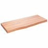 vidaXL Tischplatte Hellbraun 100x40x(2-6)cm Massivholz Eiche Behandelt