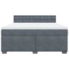 vidaXL Boxspringbett mit Matratze Dunkelgrau 180x200 cm Samt