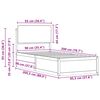 vidaXL Bettgestell mit gepolstertem Kopfteil Schwarz 90 x 200 cm
