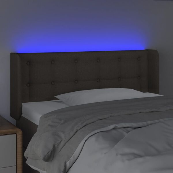 vidaXL LED Kopfteil Taupe 93x16x78/88 cm Stoff