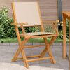 vidaXL Gartenst&uuml;hle 2 Stk. Beige Massivholz Akazie & Stoff