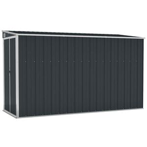 vidaXL Anbauschuppen Anthrazit 118x288x178 cm Verzinkter Stahl