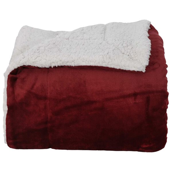vidaXL &Uuml;berwurfdecke Bordeauxrot 220 x 240 cm Fleece