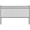 vidaXL Spitzenzaun Schwarz 200 x 130 cm Pulverbeschichteter Stahl