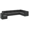 vidaXL 8-tlg. Garten-Lounge-Set mit Kissen Schwarz Poly Rattan