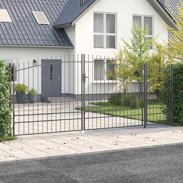 vidaXL Gartentor Schwarz 195 x 500 cm