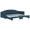 vidaXL Tagesbett Ausziehbar Blau 90x200 cm Samt