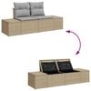 vidaXL Garten-Sofa-Set mit Speicher 6 pcs Beige Poly Rattan
