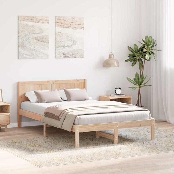 vidaXL Bettgestell Braun 120 x 200 cm Massivholz Kiefer