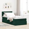 vidaXL Ottomane Bett mit Matratze & LEDs Dunkelgr&uuml;n 80x200 cm Samt