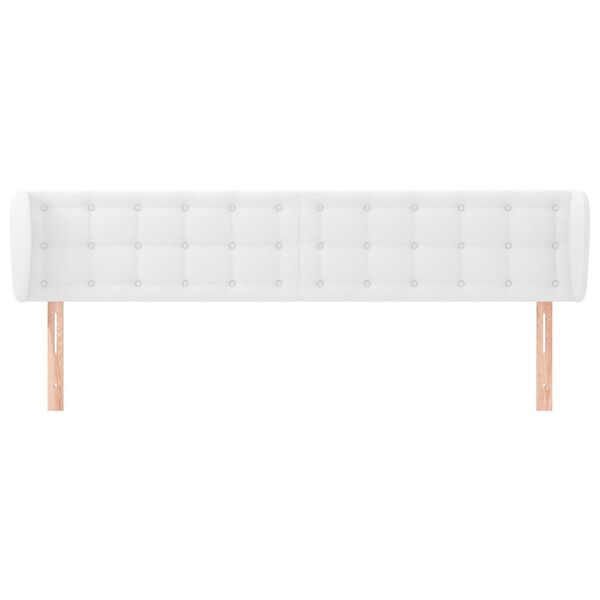 vidaXL Kopfteil mit Ohren Wei&szlig; 203x23x78/88 cm Kunstleder