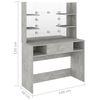 vidaXL Schminktisch mit LED-Beleuchtung 100x40x135 cm MDF Betongrau