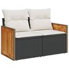vidaXL Gartensofa-set mit Kissen 12 pcs Schwarz und Creme Poly-Rattan