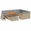 vidaXL Garten-Sofa-Set 12 pcs Beige und Hellgrau 100 x 100 x 71 cm