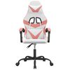 vidaXL Gaming-Stuhl Drehbar Wei&szlig; und Rosa Kunstleder