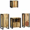 vidaXL Badezimmerm&ouml;bel Set mit Regal 4 pcs Braun Massivholz Mango