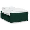 vidaXL Boxspringbett mit Matratze Dunkelgr&uuml;n 160x200 cm Samt