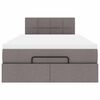vidaXL Ottoman-Bett mit Matratze Taupe 120x190 cm Stoff