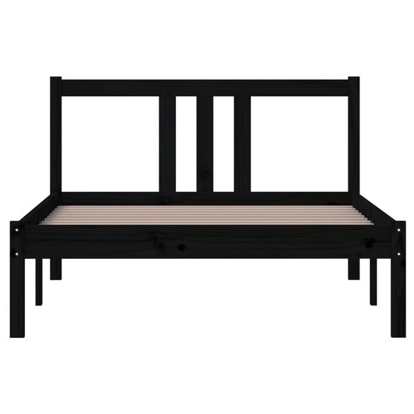 vidaXL Massivholzbett Schwarz 100x200 cm