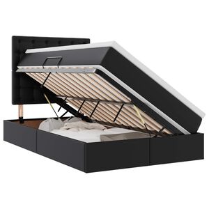 vidaXL Bett mit Stauraum und LED Schwarz 120 x 190 cm Kunstleder