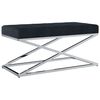 vidaXL Bank 97 cm Schwarz Samt und Edelstahl