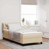 vidaXL Boxspringbett mit Matratze mit Kopfteil Creme 90 x 190 cm Stoff