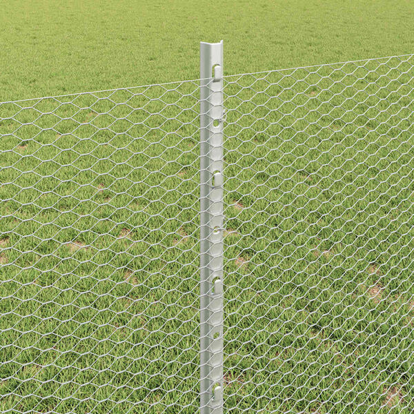 vidaXL Zaun mit Pfosten Silber 0,8 x 10 m Stahl