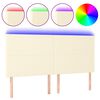 vidaXL LED Kopfteil Creme 200x5x118/128 cm Kunstleder