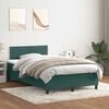 vidaXL Boxspringbett mit Matratze & LED Dunkelgr&uuml;n 120x210 cm Samt