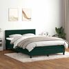 vidaXL Boxspringbett mit Matratze Dunkelgr&uuml;n 160x220 cm Samt