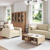 vidaXL Sofa 3 pcs Creme Leinenmischgewebe