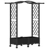 vidaXL Hochbeet mit Rankgitter und Dach Schwarz 124 x 40 x 129 cm PP