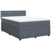 vidaXL Boxspringbett mit Matratze Dunkelgrau 160x200 cm Samt