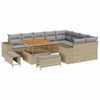 vidaXL Gartensofa-set 12 stk. 9-Sitzanzahl Beige und Hellgrau