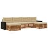 vidaXL Outdoor-Sofagarnitur 6 stk. Natur und Beige Massivholz Akazie