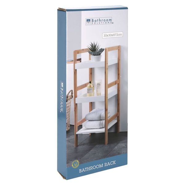 Bathroom Solutions Regal mit 3 B&ouml;den MDF und Bambus