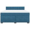 vidaXL Boxspringbett mit Matratze Blau 180x200 cm Samt