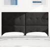 vidaXL LED Kopfteil mit LED-Lichtleisten Schwarz 160 cm Polyester