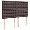 vidaXL Ottoman-Bett mit Matratze & LEDs Dunkelbraun 140x200 cm Stoff