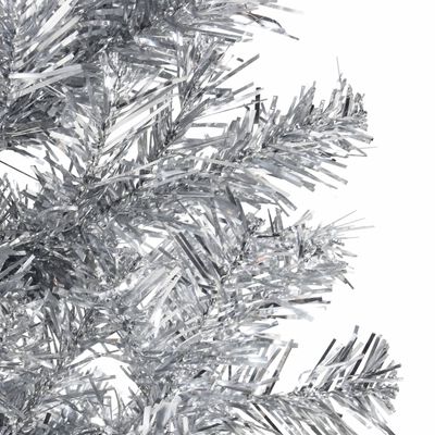 vidaXL Künstlicher Halb-Weihnachtsbaum Ständer Schlank Silbern 180 cm