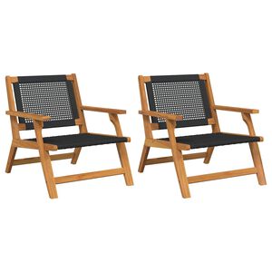 vidaXL gartenmöbel 2 pcs Schwarz 67 x 78 x 73 cm Massivholz Akazie