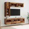 vidaXL TV-Schr&auml;nk mit LED Wandmontiert 7 pcs Altholz Holzwerkstoff