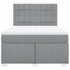 vidaXL Boxspringbett mit Matratze Hellgrau 160x200 cm Stoff