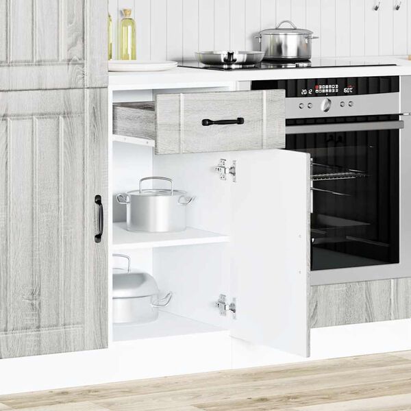 vidaXL K&uuml;chen-Unterschrank Lucca Grau Sonoma Holzwerkstoff