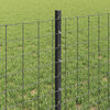 vidaXL Zaun mit Pfosten Grau 0,6 x 25 m Stahl und PVC