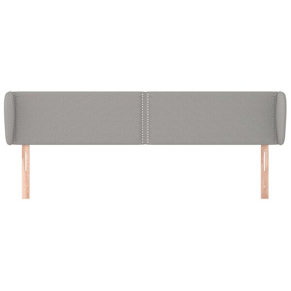 vidaXL Kopfteil mit Ohren Hellgrau 183x23x78/88 cm Stoff