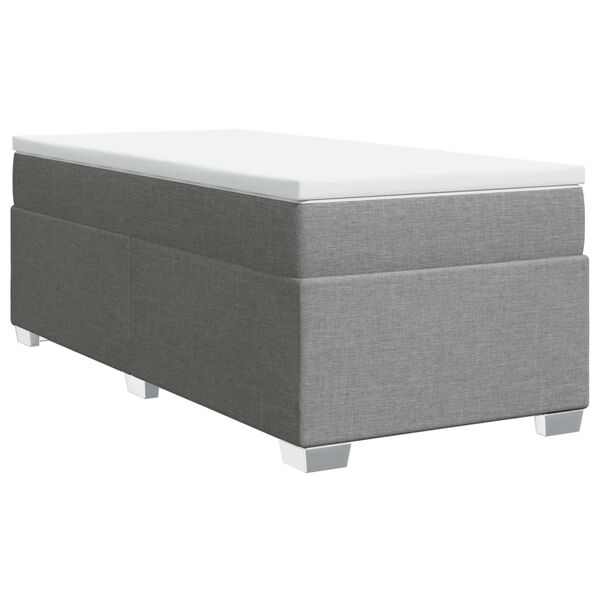 vidaXL Boxspringbett mit Matratze Hellgrau 90x200 cm Stoff