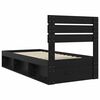 vidaXL Bettrahmen Schwarz 90 x 190 cm Massives Kiefernholz