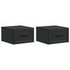 vidaXL Wandmontierter Nachttisch 2 stk. Schwarz 34,5 x 33 x 20 cm